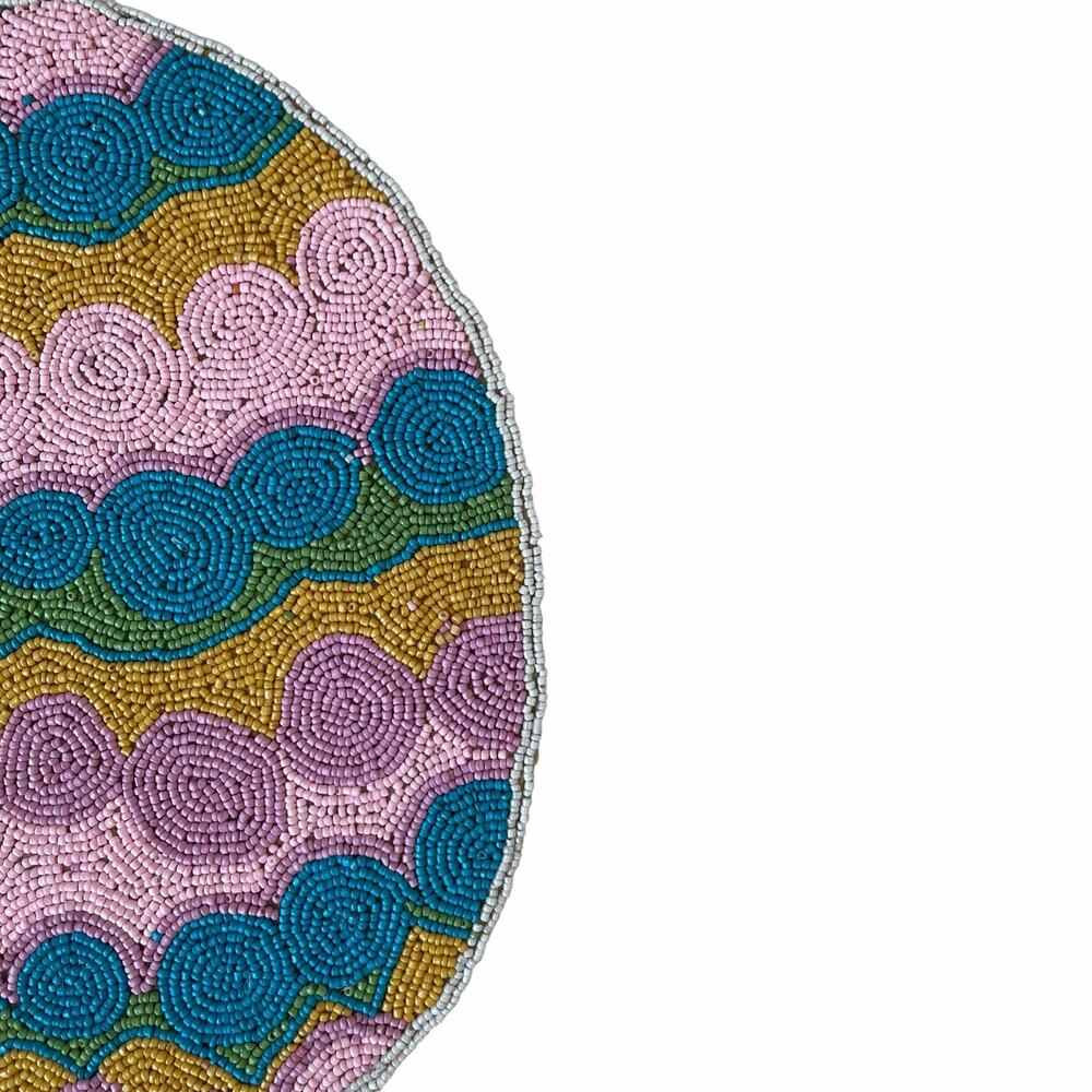 Tiramisu Easter Egg Beaded Placemat 15in Pop of Color New - Picture 5 of 8